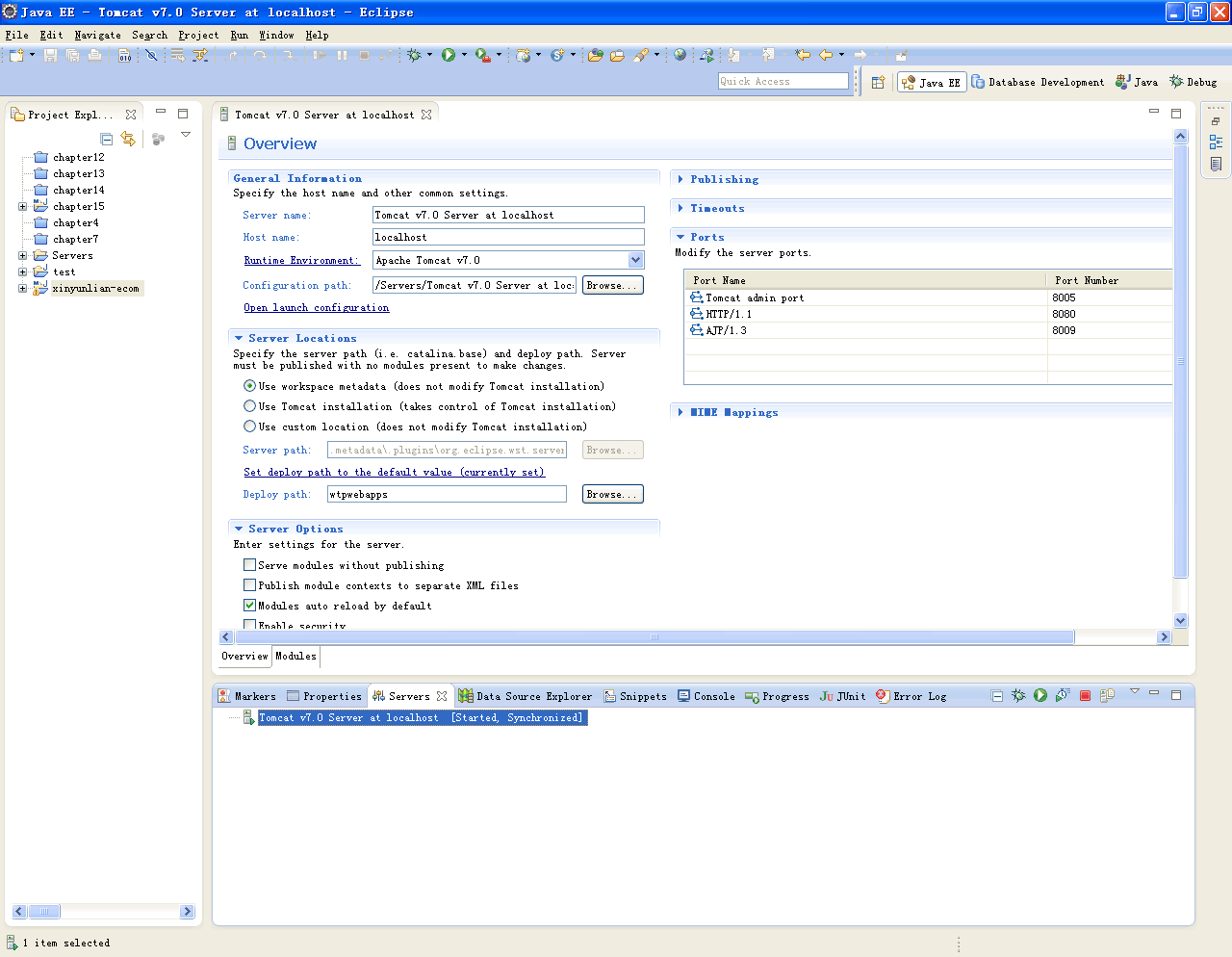 eclipse java EE Tomcat7.0服务器配置_eclipse javaEE_03