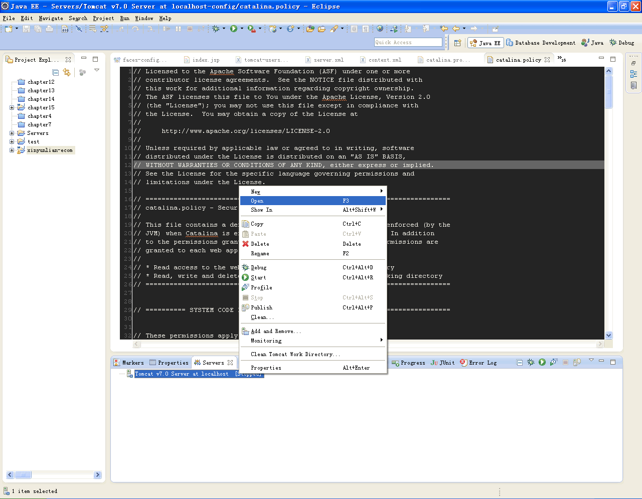 eclipse java EE Tomcat7.0服务器配置_eclipse javaEE_02