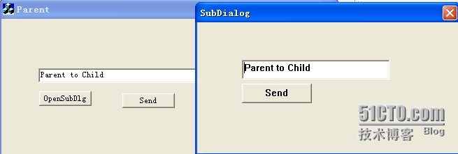 实现两个对话框间的通信_ 通信