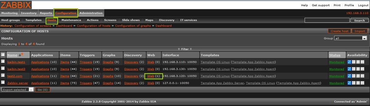 zabbix学习(三)添加WEB Monitoring_监控