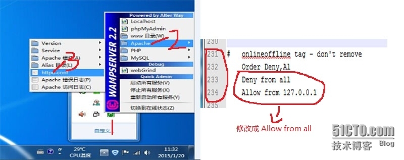 安装wamp后，localhost访问报错“You don't have permission to access / on this server.”_localhost