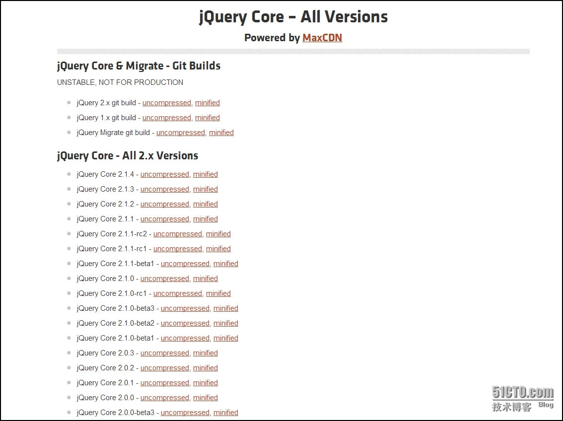 jQuery 各个版本下载_jQuery下载地址