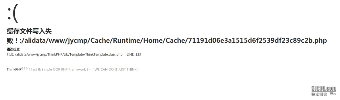 thinkphp网站缓存写入失败_网站