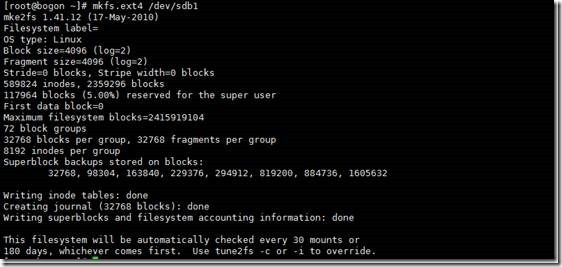 Linux磁盘管理及文件系统管理中命令的使用_blank_10