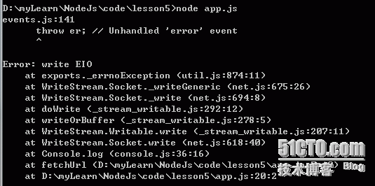 win7下运行nodejs的中文报错：Error: write EIO _nodejs error write e