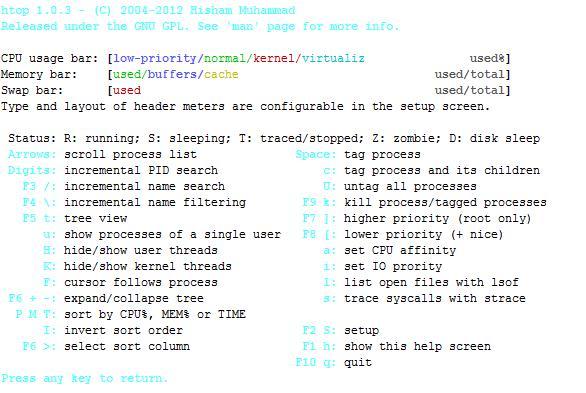 进程管理工具top,htop,glances,dstat的使用_htop_06