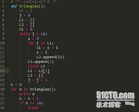 python 實現楊輝三角_python