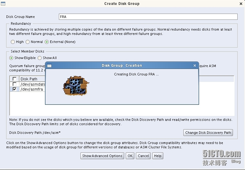 Installation Oracle11gR2 RAC One Node ----创建ASM磁盘组_NODE_03