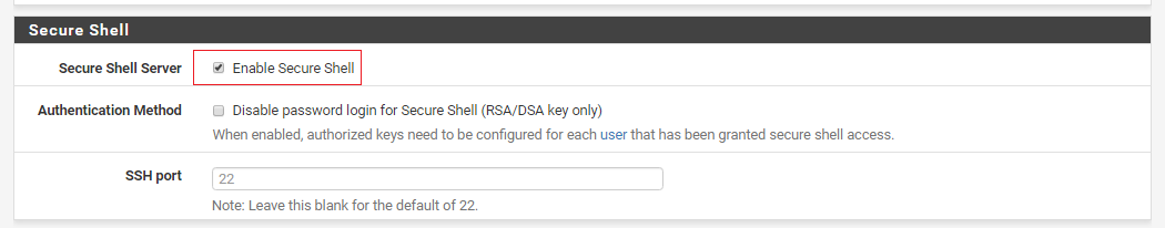 pfsense 2.3企业应用-启用SSH管理_pfsense_02