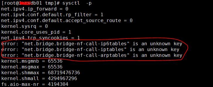 systcl -p 报错 error: "net.bridge.bridge-nf-call-ip6tables" is an unknown key_systcl