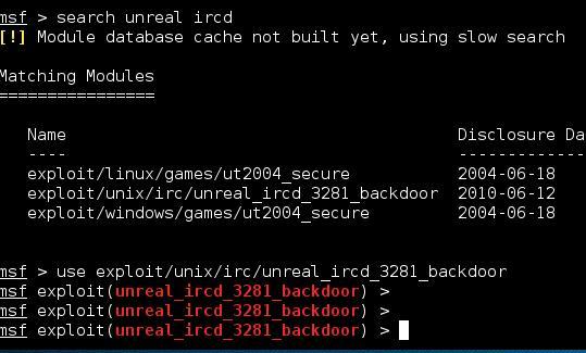 Metasploit溢出UnrealIRCd后门漏洞_主机_04