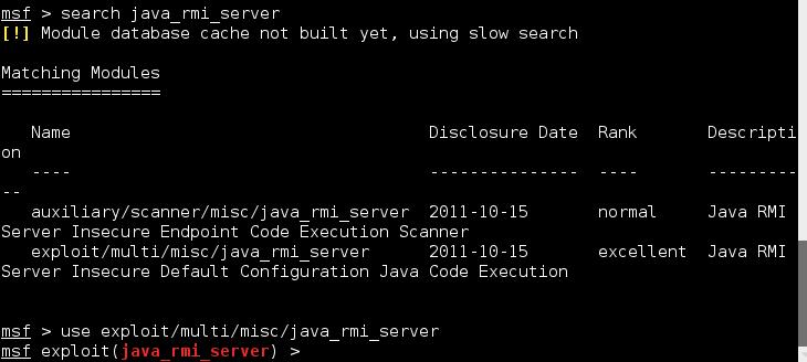 Metasploit溢出java RMI SERVER命令执行漏洞_root权限