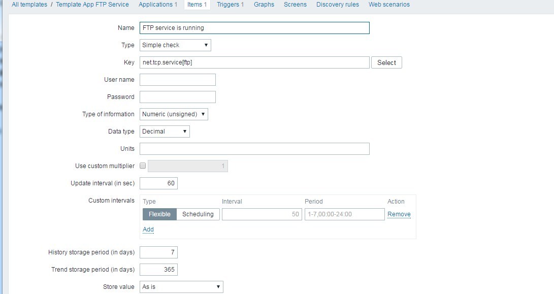 zabbix监控vsftp服务,发生故障并自动恢复_zabbix