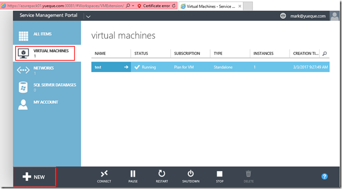 Windows Azure Pack与VMware VRA 对比(五)Azure Pack 安装及IaaS功能测试_Windows Azurepack_34