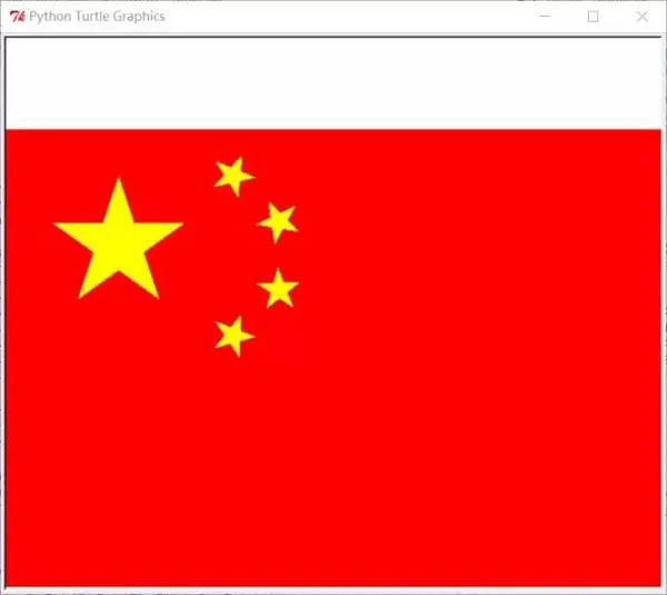 Python使用turtle绘制国旗