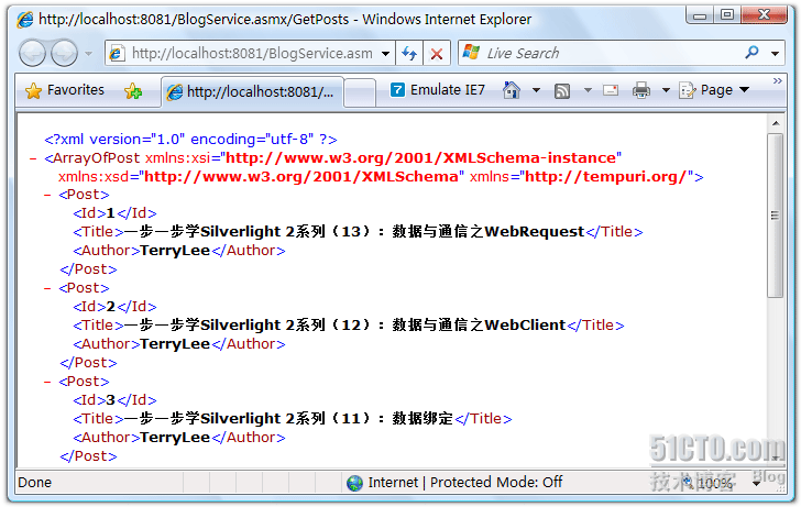 一步一步学Silverlight 2系列（15）：数据与通信之ASMX _Silverlight_04