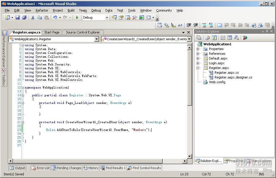 一步一步SharePoint 2007之二十一：解决实现注册用户后，自动具备访问网站的权限的问题(3)——创建用户_SharePoint_02