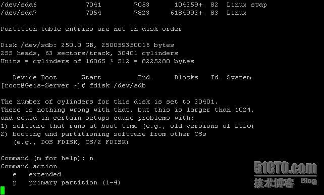 Linux下添加新硬盘,分区及挂载 _新硬盘_03