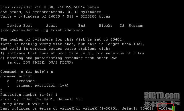  Linux下添加新硬盘,分区及挂载_ Linux下添加新硬盘_06