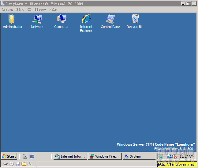 1,做為下一代的服務器系統,longhorn的界面和windows server 2003有了