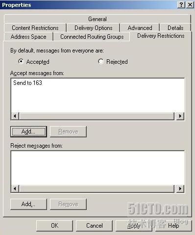 Exchange 2003允许部分用户发送邮件到部分外网服务器_休闲_05