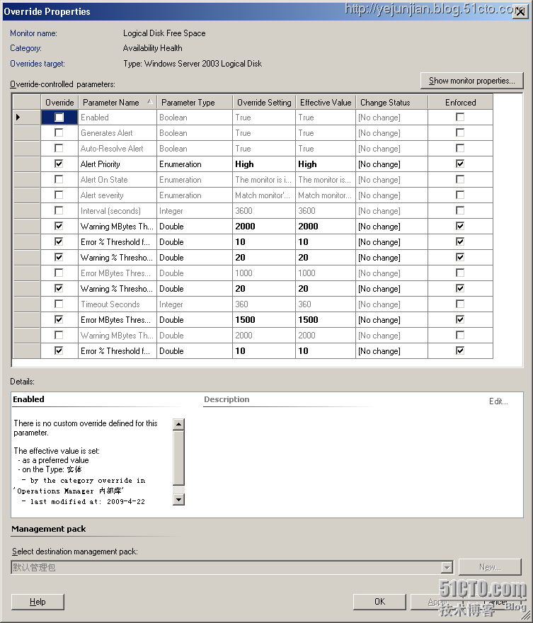 SCOM "Logical Disk Free Space" Monitor_Free_02