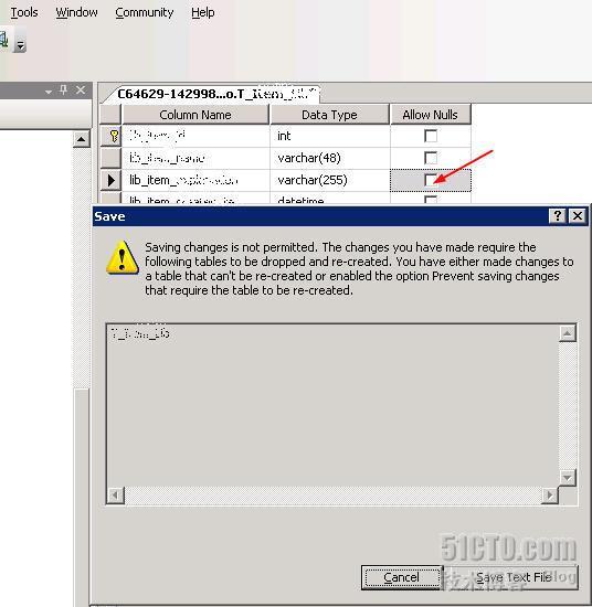 解决SqlServer2008修改表后保存时出现“save changes is not permitted…”问题_SQL