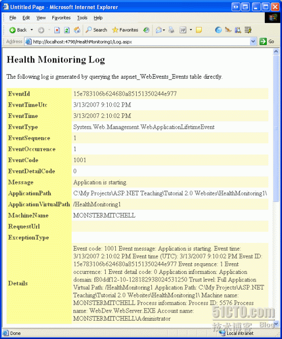 上接[翻译]ASP.NET 2.0中的健康监测系统（Health Monitoring）(1) - 基本应用_监测系统_02