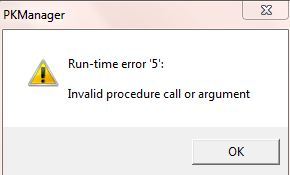 Run-time error'5' Invalid procedure call or argumengt _Run-time error'5