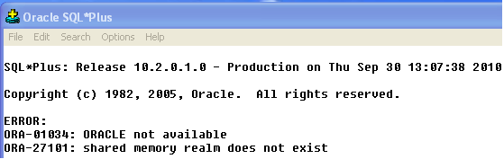 Oracle：ORA-01034；ORA-27101型错误解决办法_职场_02