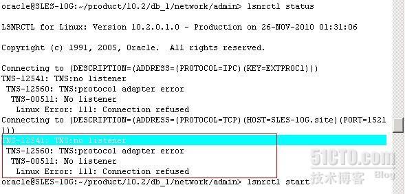 在linux下oracle的TNS-12537, TNS-12560, TNS-00507 Linux Error: 29: Illegal seek error _TNS-12537