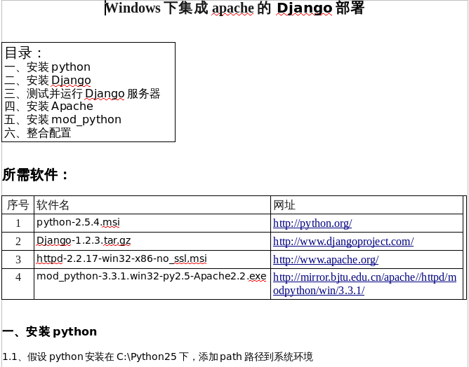 Windows下集成apache的 Django部署_职场