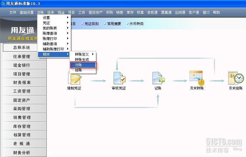 用友软件反结账,反记账以及删除凭证操作流程_用友_03