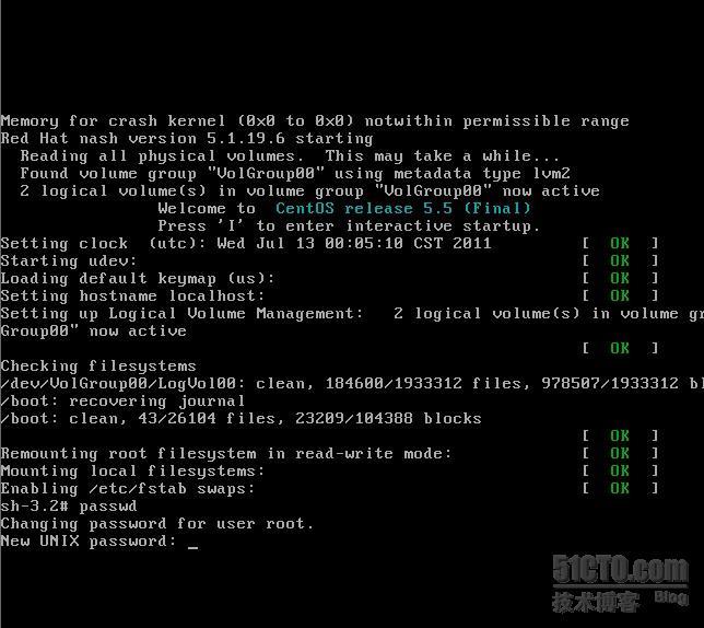 centos5.5中修改root密码_root_07