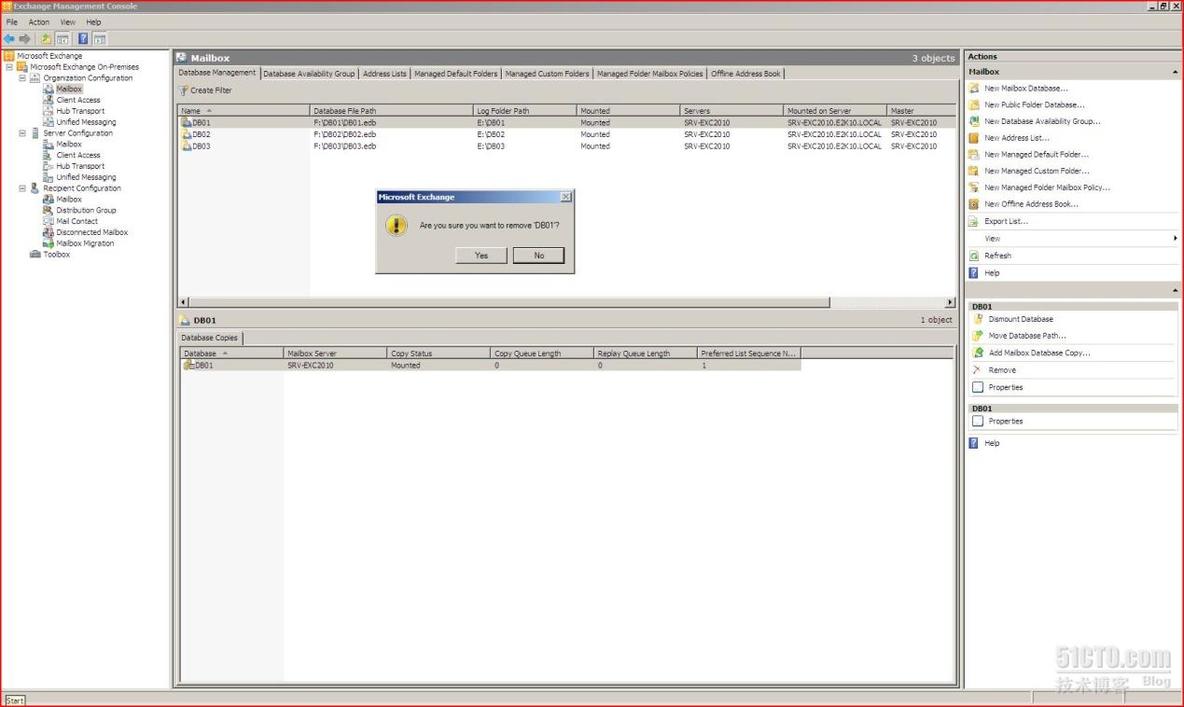 Exchange 2010 无法删除第一个mailbox_mailbox