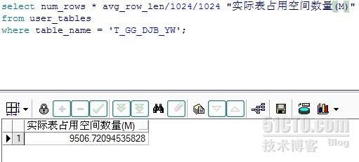 【查询Oracle表实际物理使用大小】_表物理分配大小_03