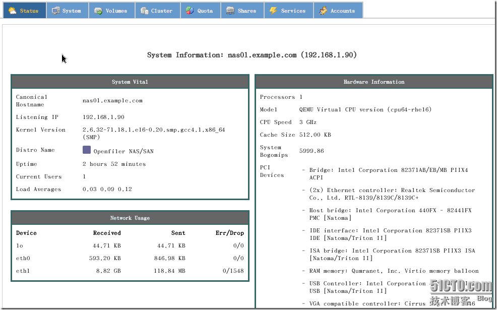 Using KVM Configure Openfiler 2.99 Active/Passive Cluster_职场_02