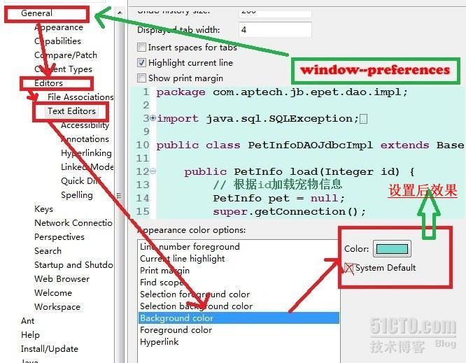 修改Eclipse\MyEclipse代码编辑区的背景颜色保护眼睛_Java