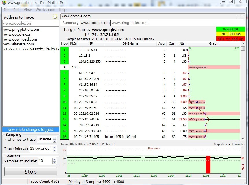 IDC带宽测试几款软件（Multiping pingPlotter TracertGUI ）_带宽_02