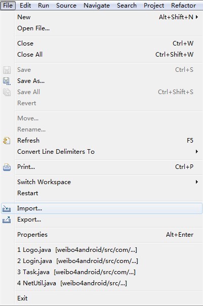 Android开发学习：在Eclipse中导入Android项目方法_项目