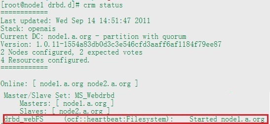 Corosync/openais+pacemaker+DRBD+Web实现web+Drbd服务高可用集群_pacemaker_17