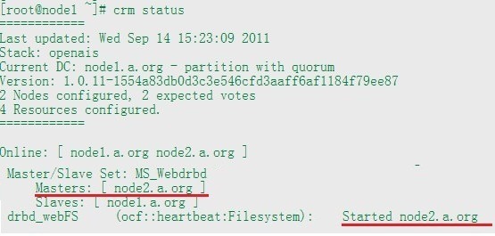 Corosync/openais+pacemaker+DRBD+Web实现web+Drbd服务高可用集群_corosync_21