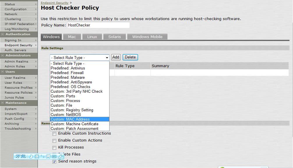 juniper ssl vpn配置主机检测MAC功能_技术_07