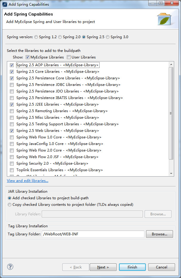 Struts2.0 + Spring2.5 + Hibernate3.3开发环境的配置（1）_SSH2_02