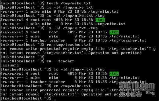 RHLinux使用附加权限_粘滞位_04