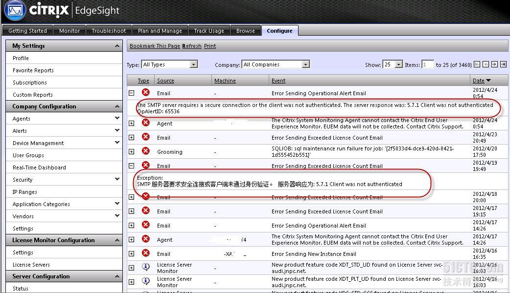 EdgeSight for XenApp Email告警 SMTP 配置_5.7.1