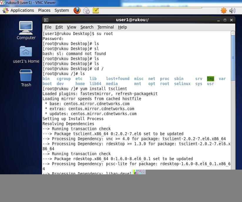 windowsXP用VNC客户端连接centos6桌面后再用tsclient连接windows2003/2008桌面_centos_07