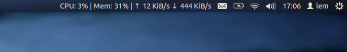 ubuntu在顶部面板显示系统负载、流量，磁盘I/O_ubuntu系统监测软件_02