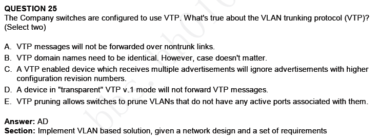 关于CCNP 642-813交换题库的问题_VTP