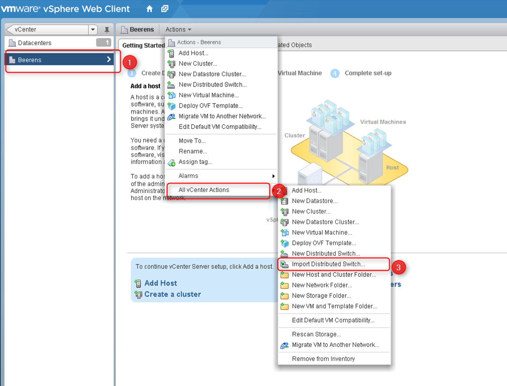 Migrate to a new vCenter server with the vSphere Distributed Switch (VDS) enabled in vSphere 5.1_vcenter_02